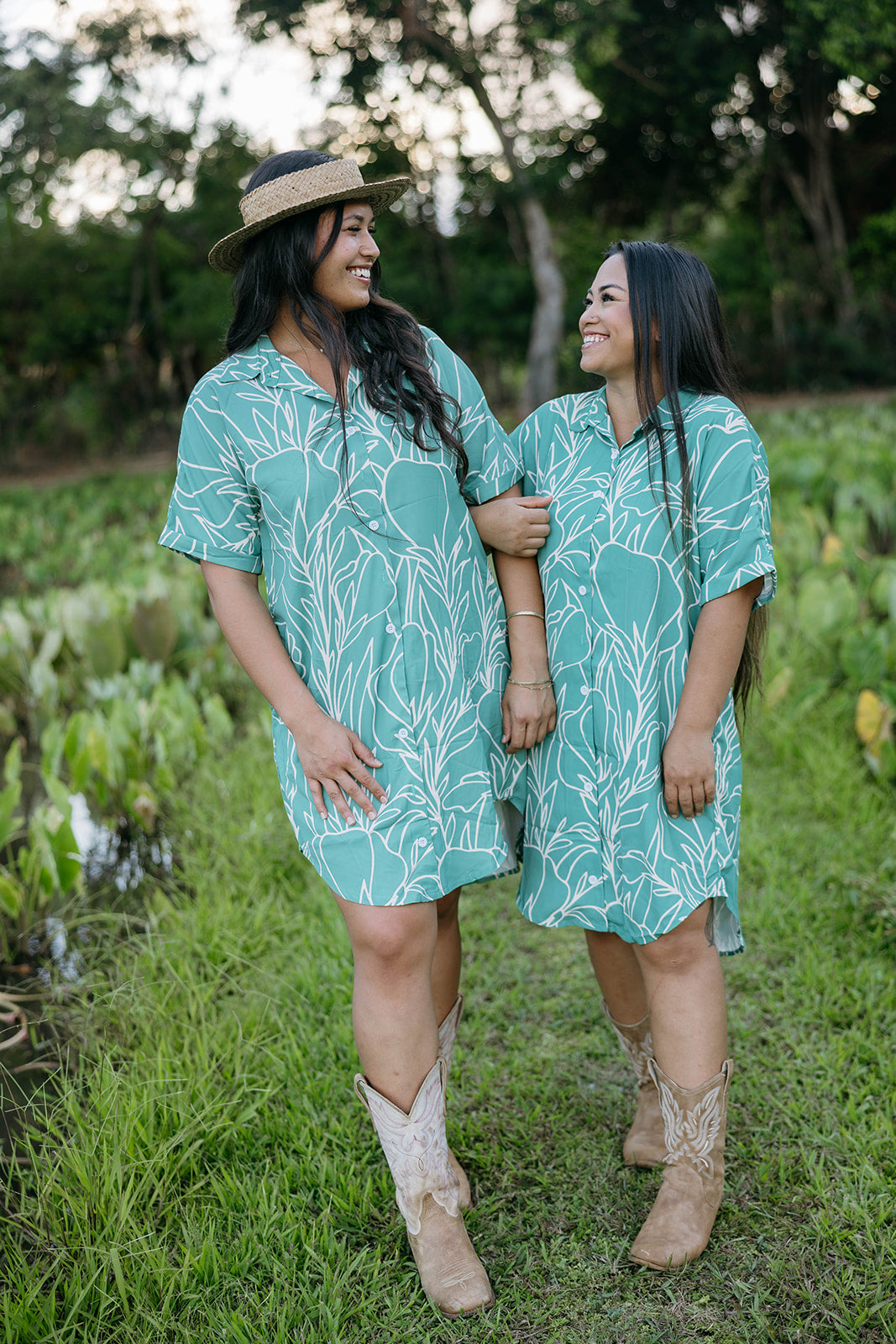 Leina'ala Dress - Green Ginger print