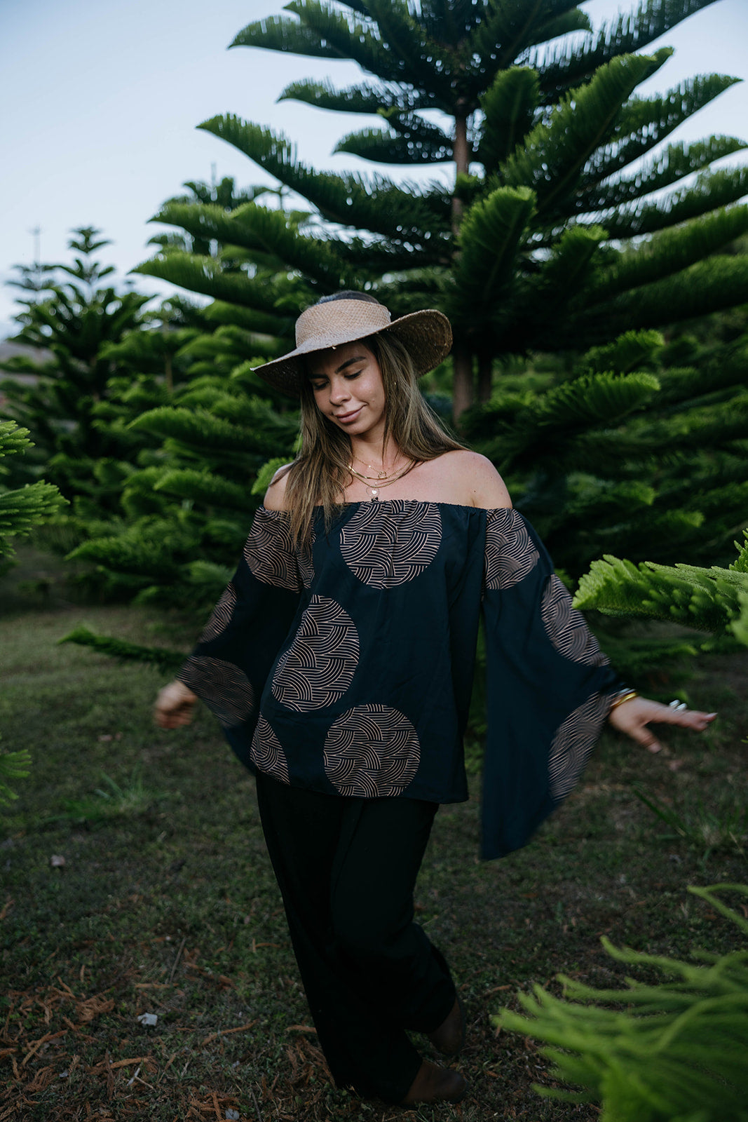 Leiahi wahine top - Ke po'ai o ke ola print