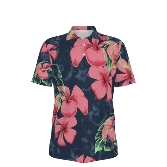 Vibrant Plumeria Drifit Kane Polo