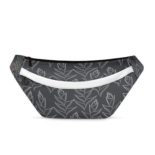 Large Fanny Pack- Black Heliconia
