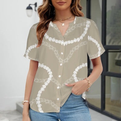 Luana Top - Beige Pikake Strand