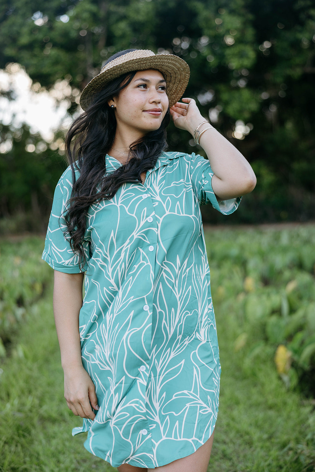 Leina'ala Dress - Green Ginger print