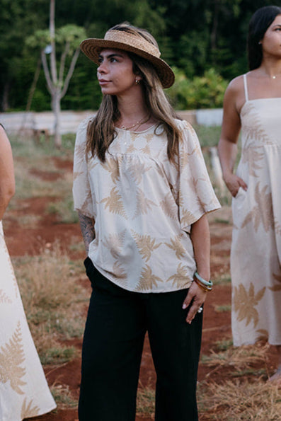 Kahe wahine top - vintage palapalai print