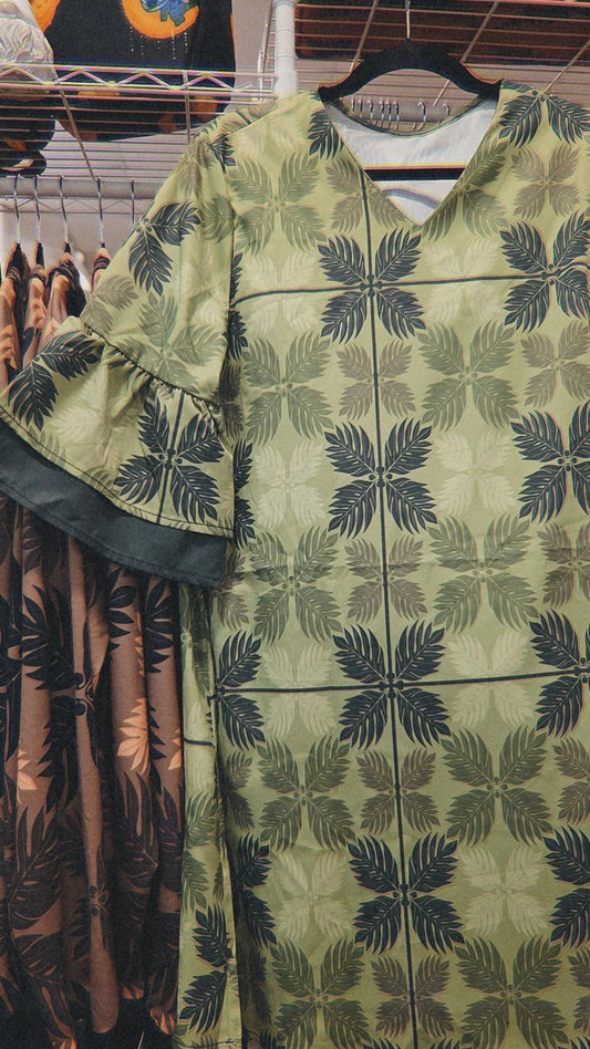 Kalikimaka Dress- Green Ulu