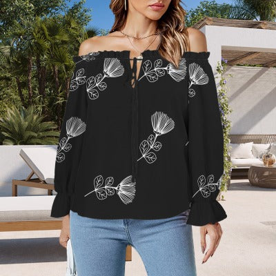 Leinani Shirt - Black Ohi'a Print